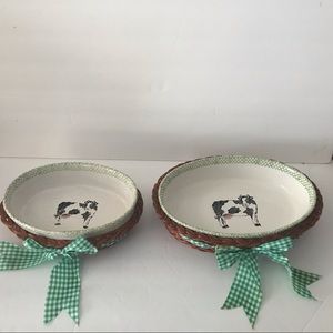 Vintage Farmhouse  Transon 1995 cow  serving dish
